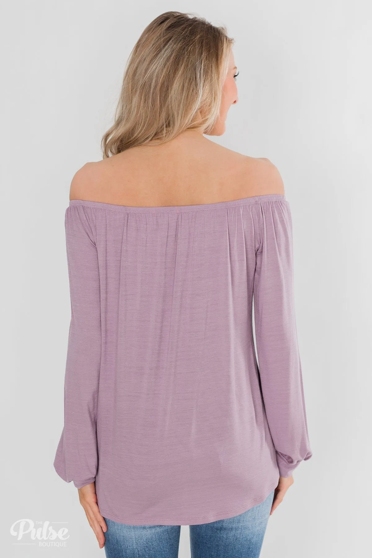 Off The Shoulder Knot Top- Lavender