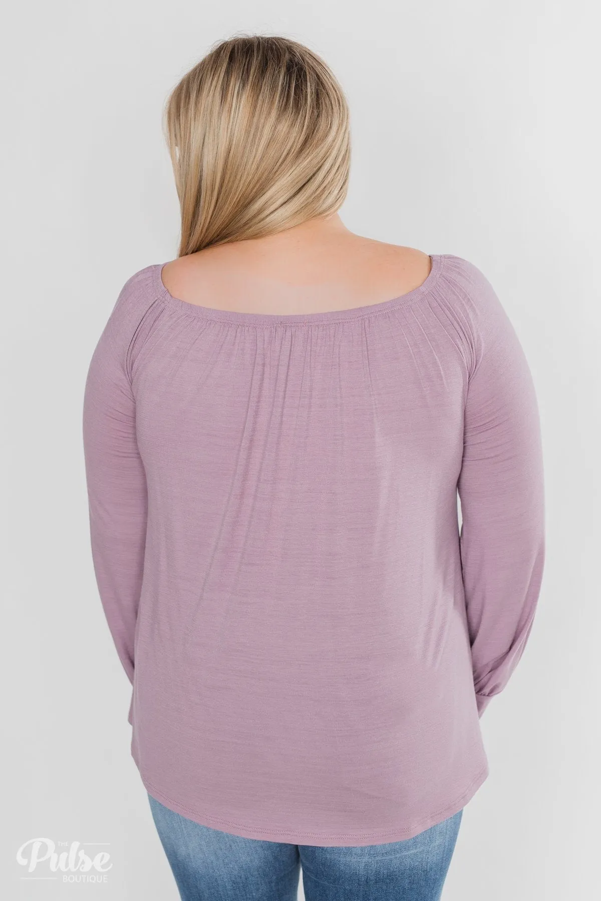 Off The Shoulder Knot Top- Lavender