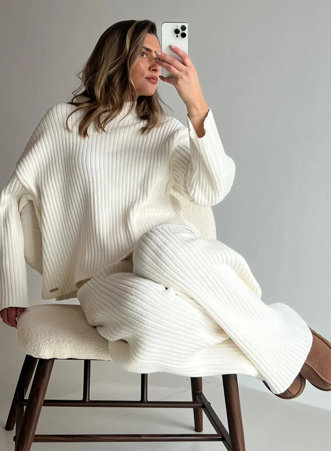 Off-White Rib Knit Sweater
