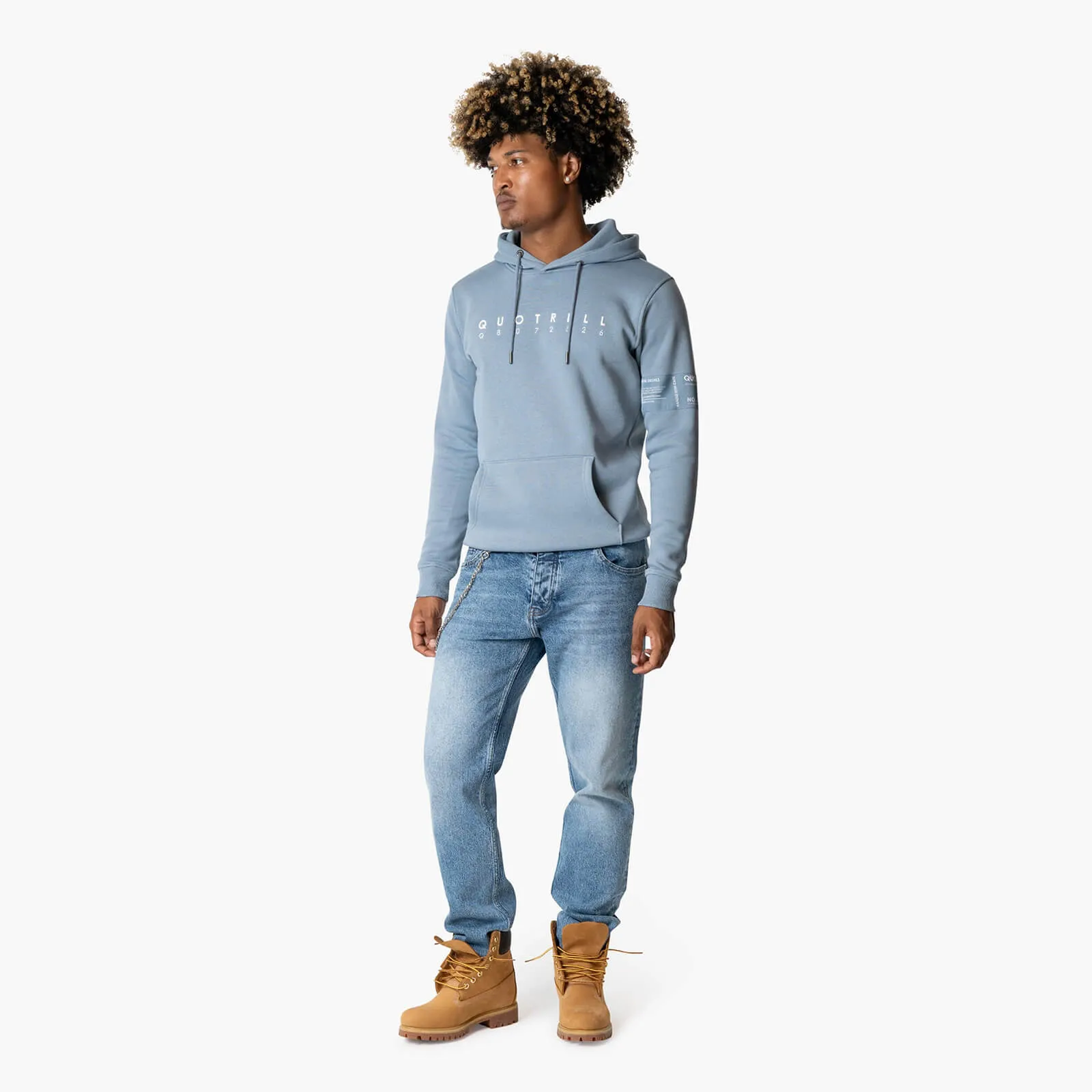 OMEGA HOODIE | MUTED BLUE/WHITE
