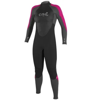 O'Neill Womens Epic 4/3 Back Zip Wetsuit - Black/Graphite/Berry