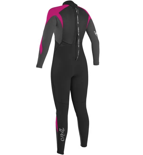 O'Neill Womens Epic 4/3 Back Zip Wetsuit - Black/Graphite/Berry