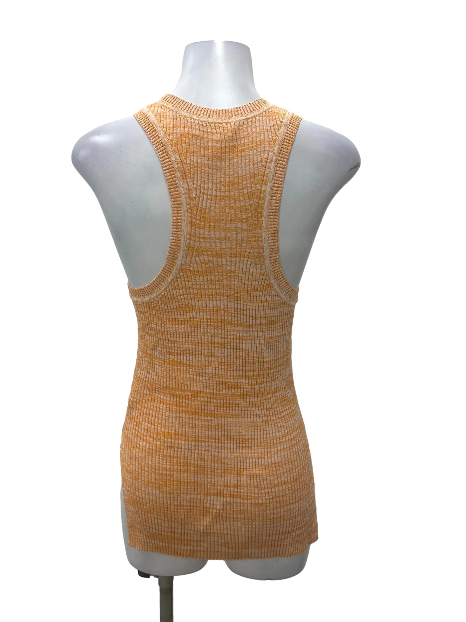 Orange Ribbed Tank Top