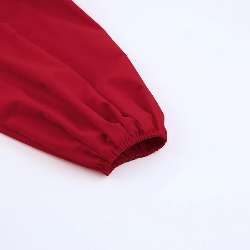 Party Zipper Lantern Sleeve Round Neck Bodycon Mini Dresses