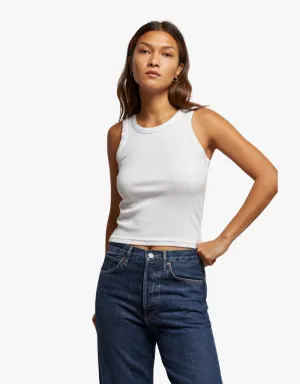 Perfect White Tee Elle Ribbed Tank Top in White