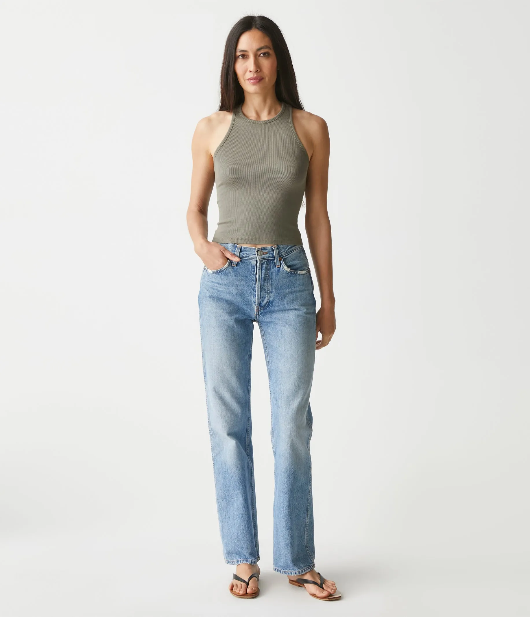 Pina Ribbed Halter Tank