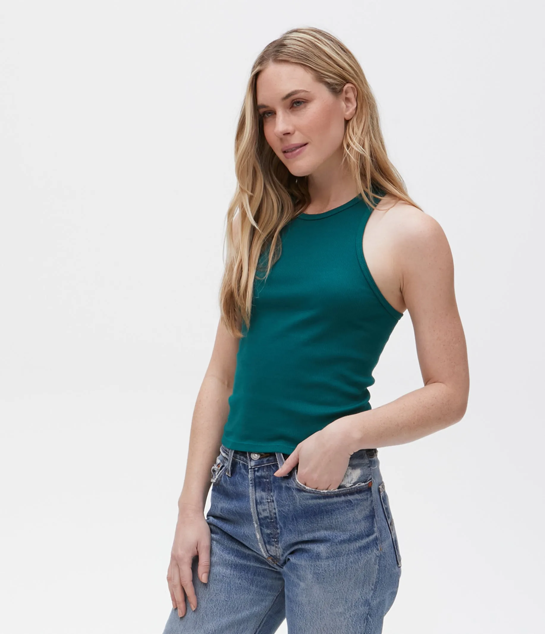 Pina Ribbed Halter Tank