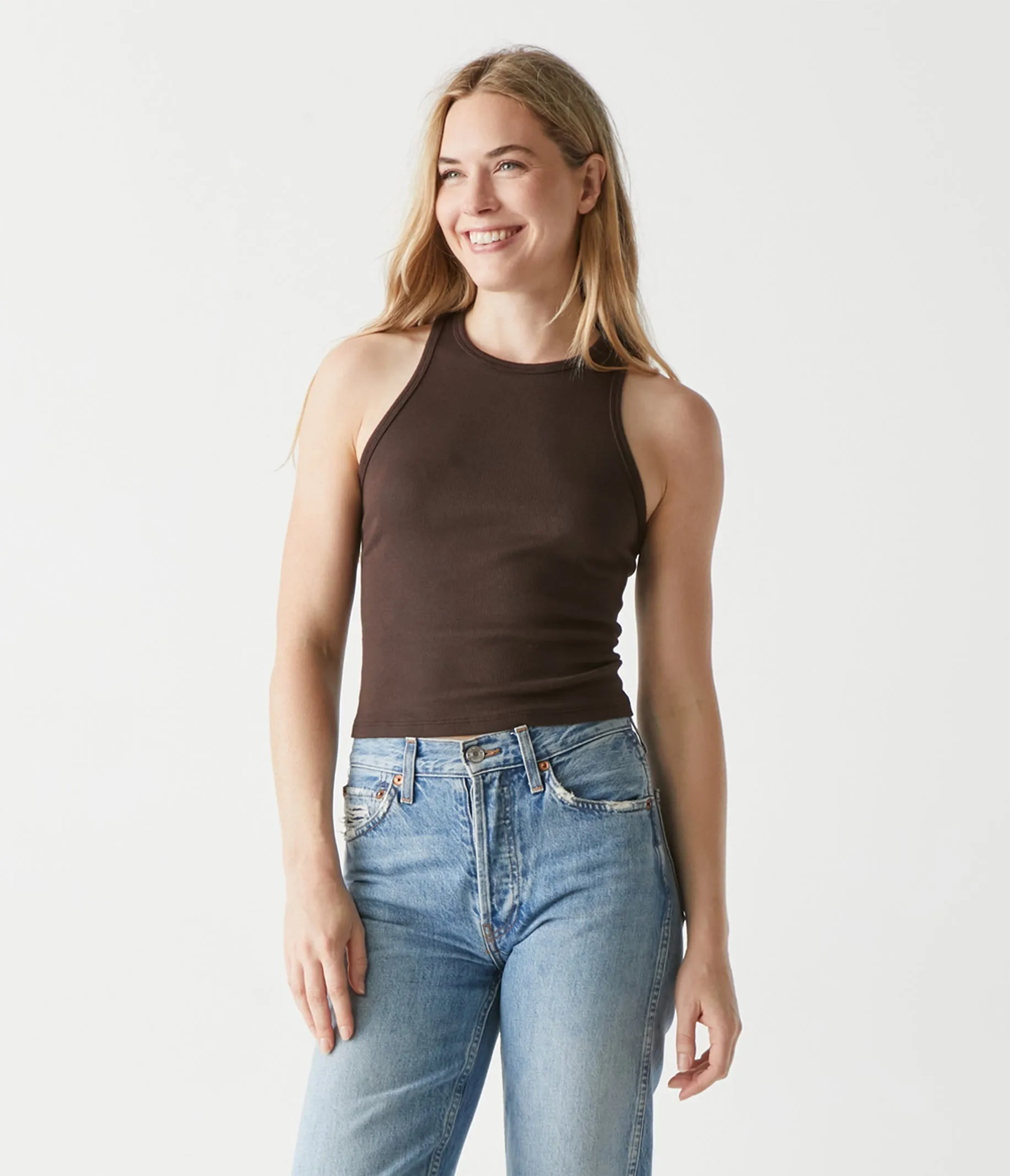 Pina Ribbed Halter Tank