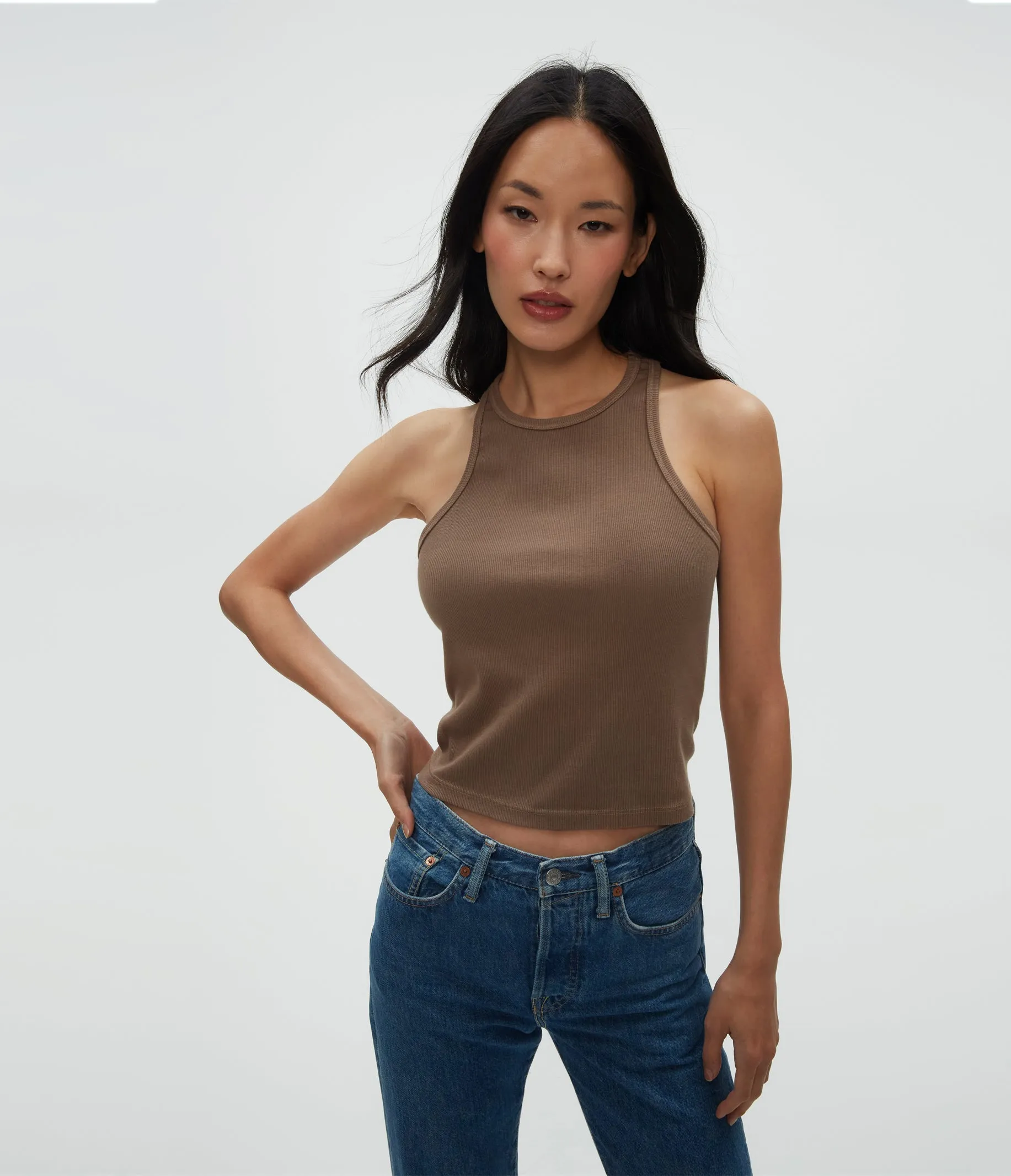 Pina Ribbed Halter Tank
