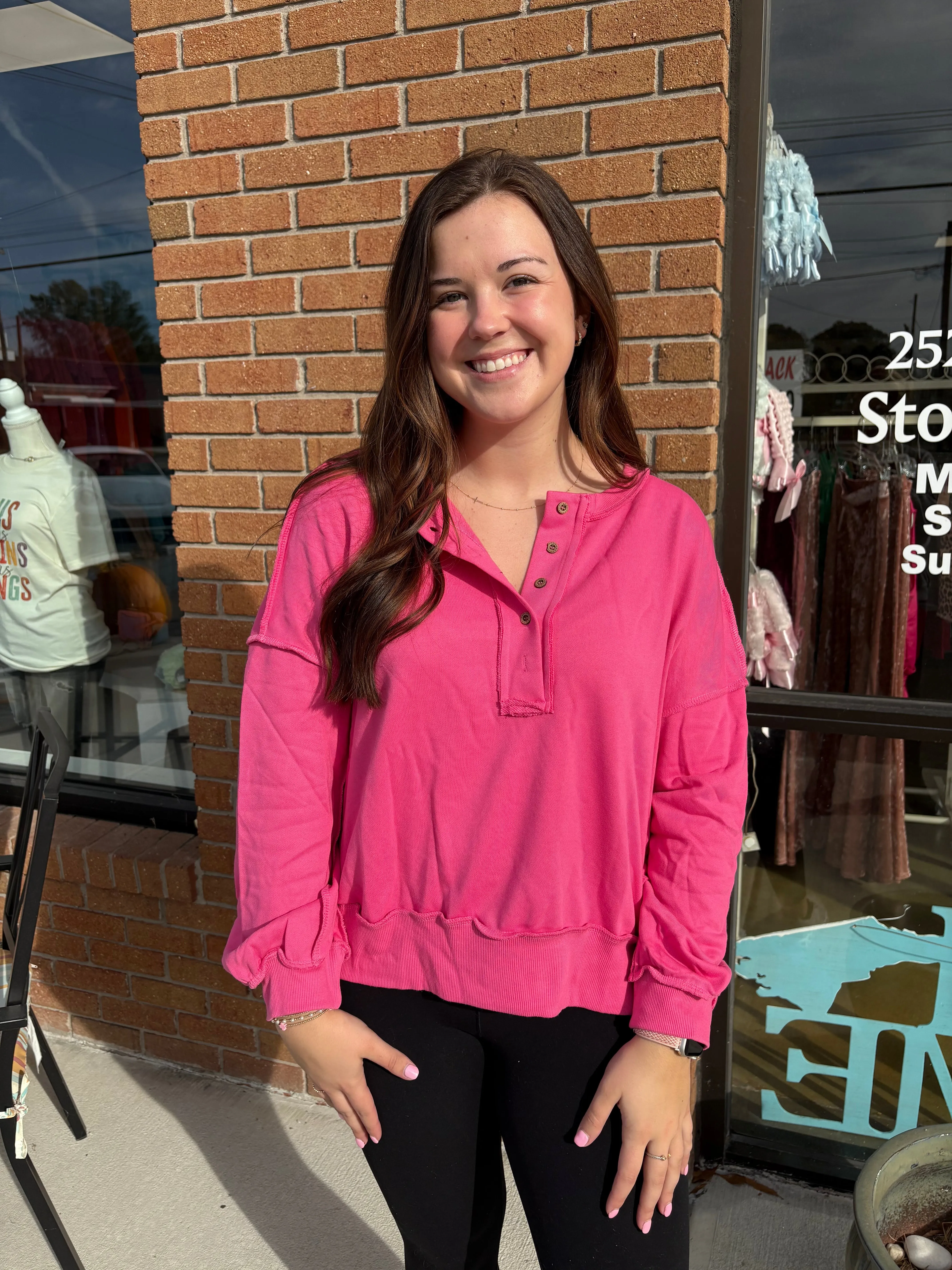 Pink Distressed Sweater