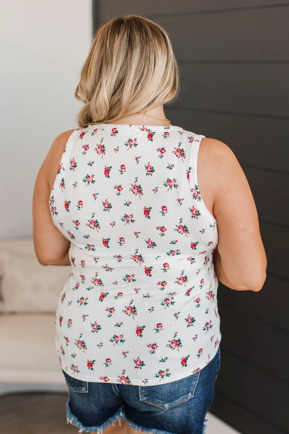 Promise Me Forever Floral Tank Top- Ivory