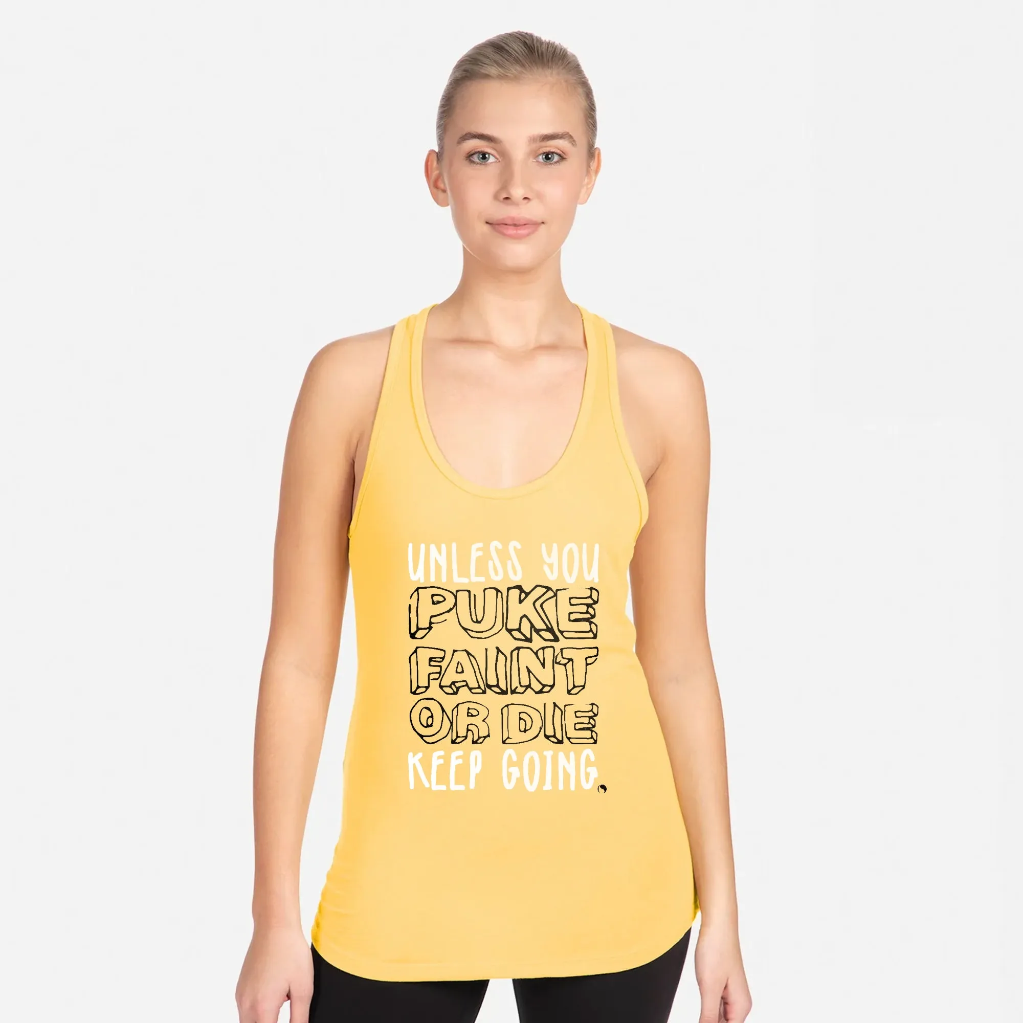 Puke faint die Racerback Tank Top