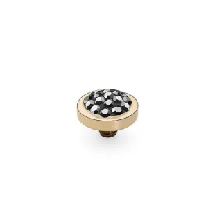 Qudo Cetta Mini 8mm Gold Topper - Jet Hematite