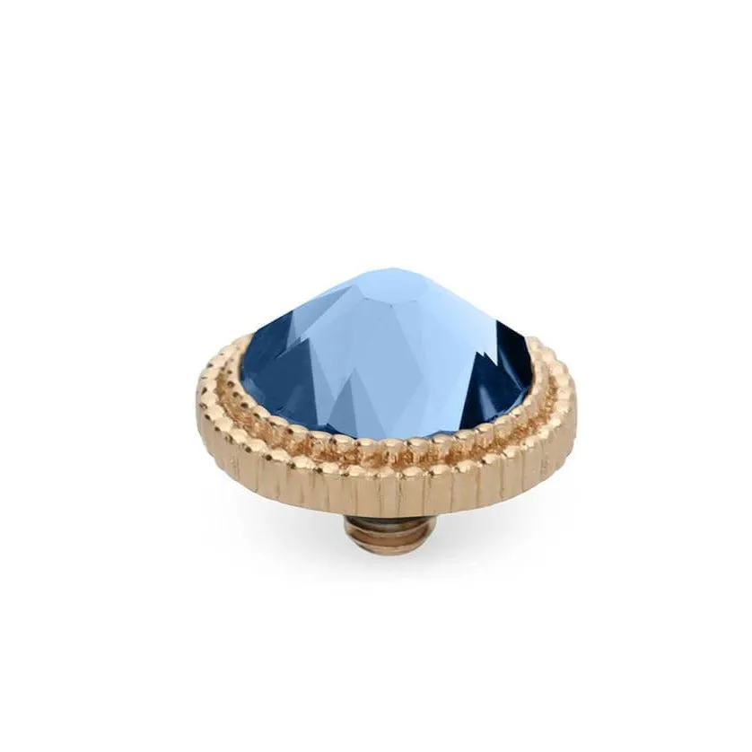 Qudo Fabero 10mm Gold Topper - Light Sapphire