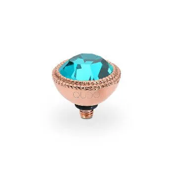 Qudo Fabero 11mm Rose Gold Topper - Blue Zircon