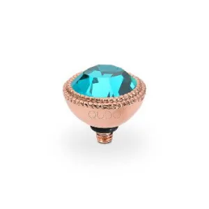 Qudo Fabero 11mm Rose Gold Topper - Blue Zircon