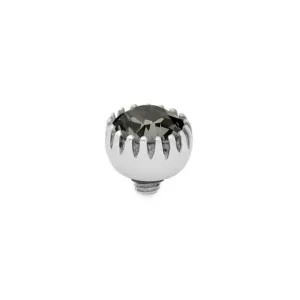 Qudo London 8mm Silver Topper -Black Diamond