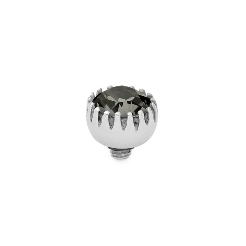 Qudo London 8mm Silver Topper -Black Diamond