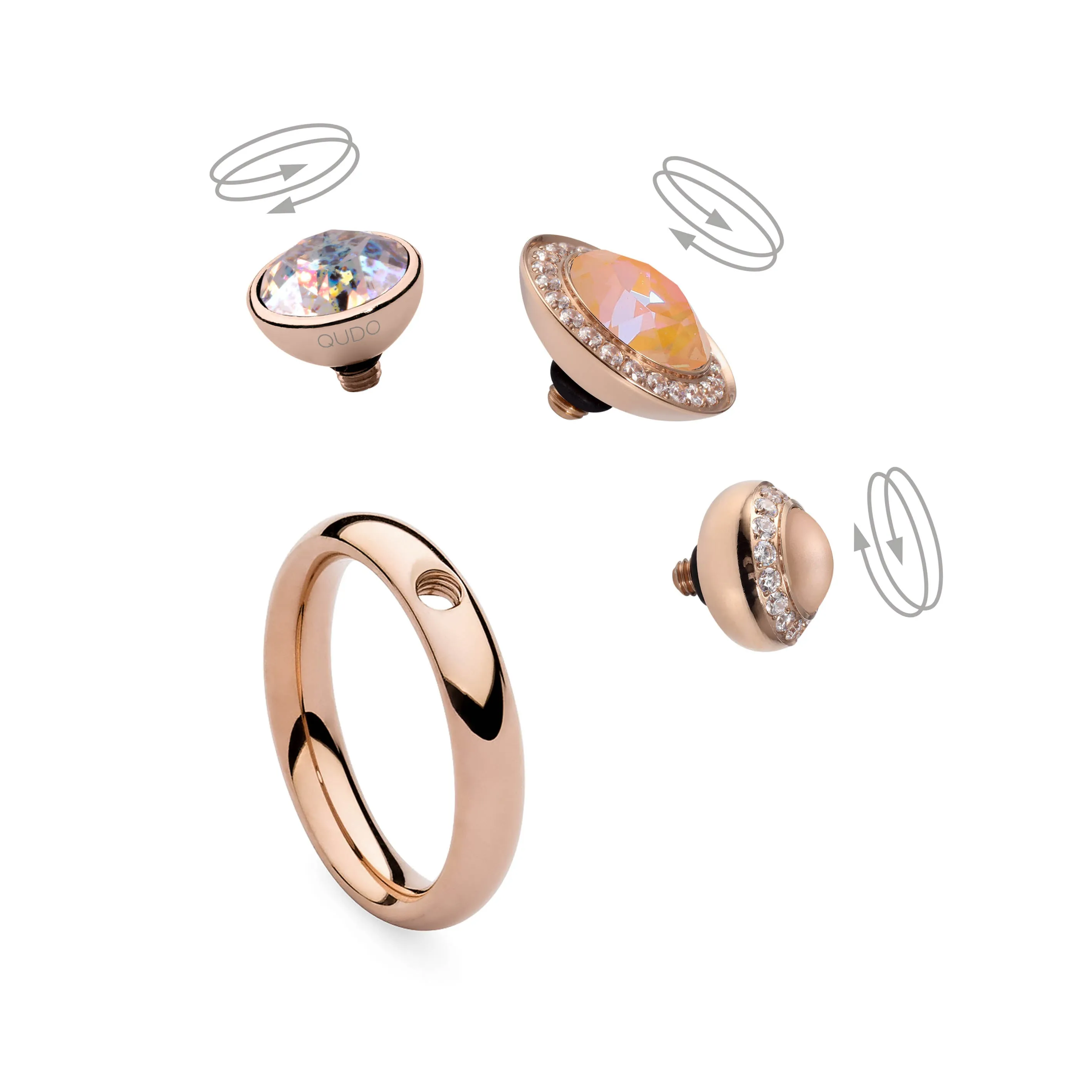 Qudo Sesto 10mm Gold Topper - Rose
