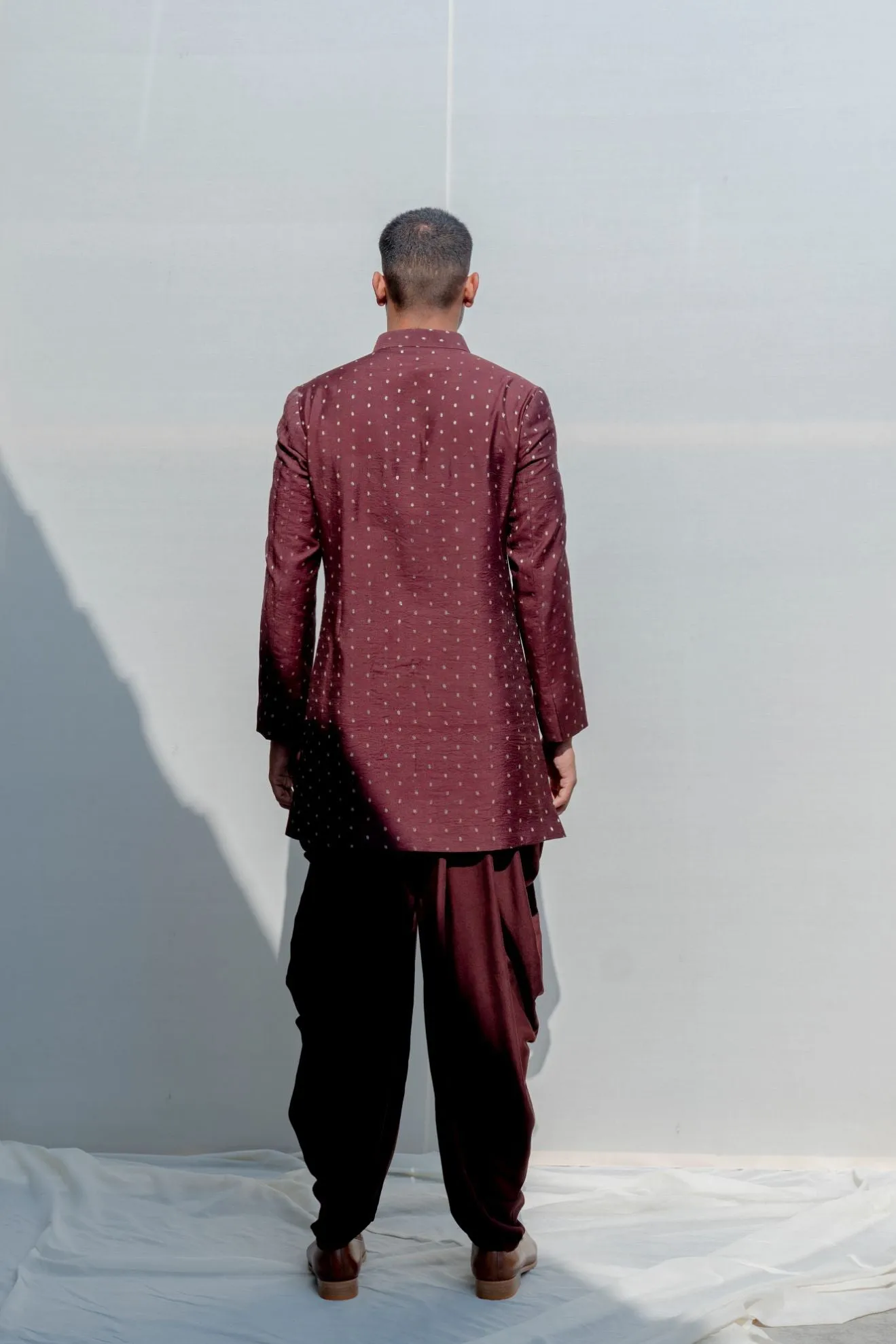 Ramble- Brown Asymmetric Kurta & Dhoti Pants Set