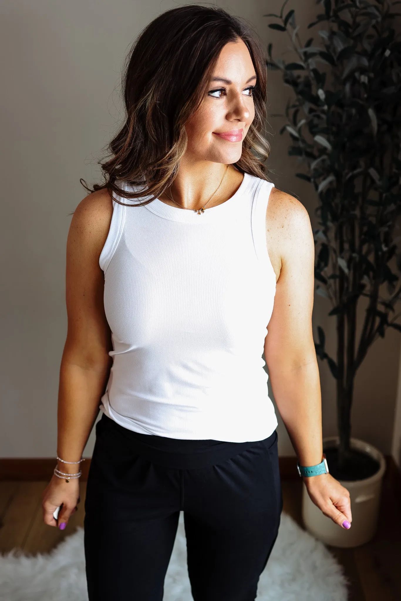 Raya Ribbed Tank - Off White