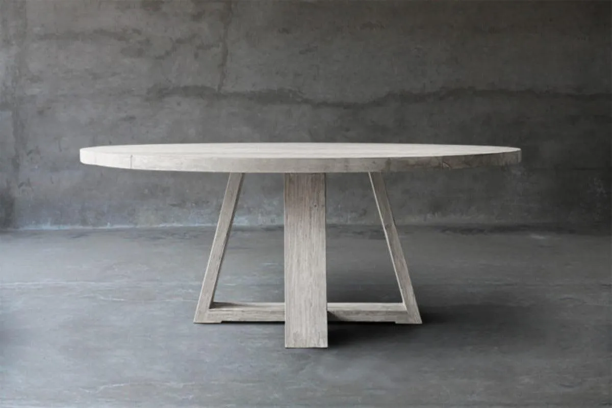 Reclaimed Teak Table X-Base Dining Table