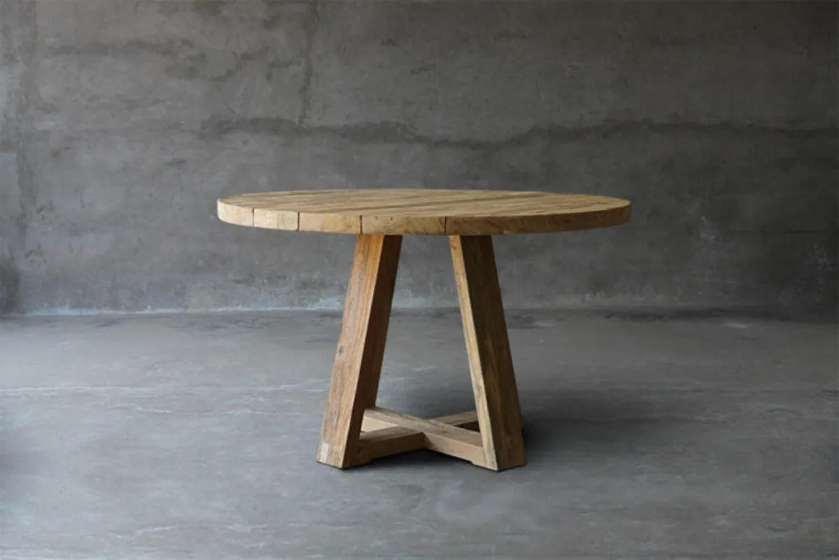 Reclaimed Teak Table X-Base Dining Table