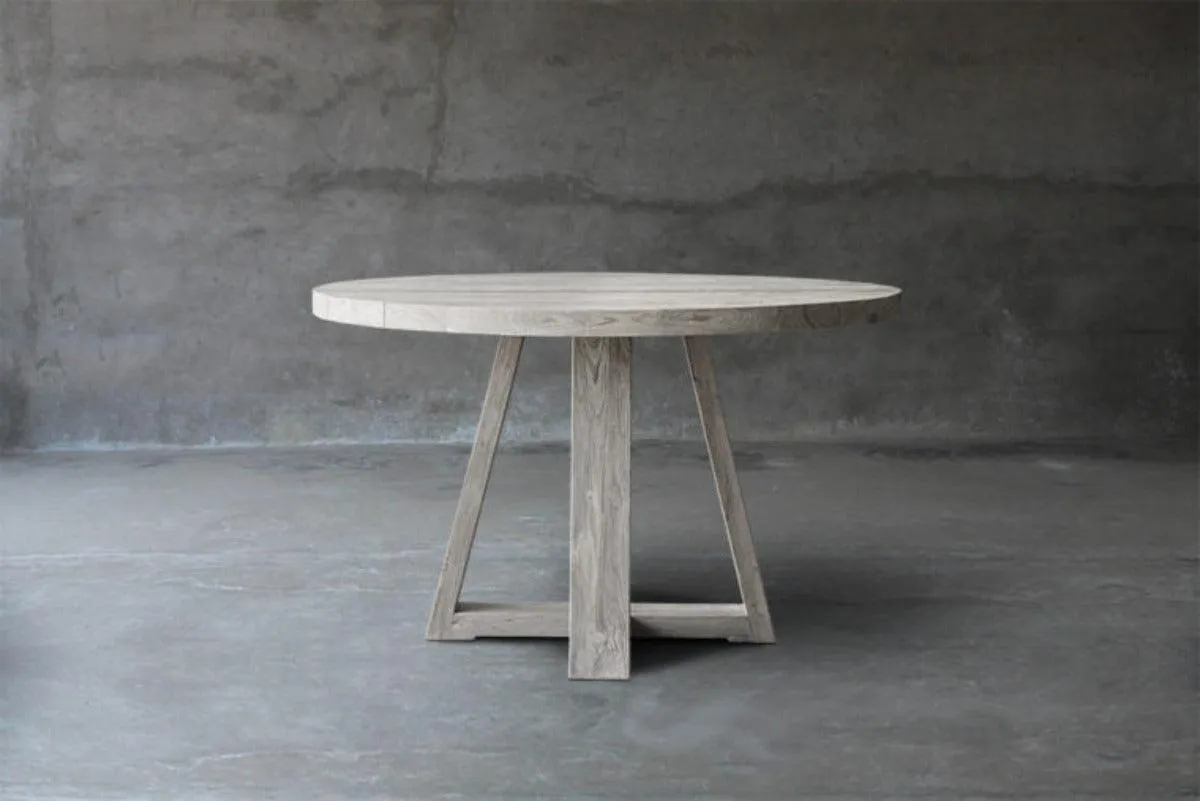 Reclaimed Teak Table X-Base Dining Table
