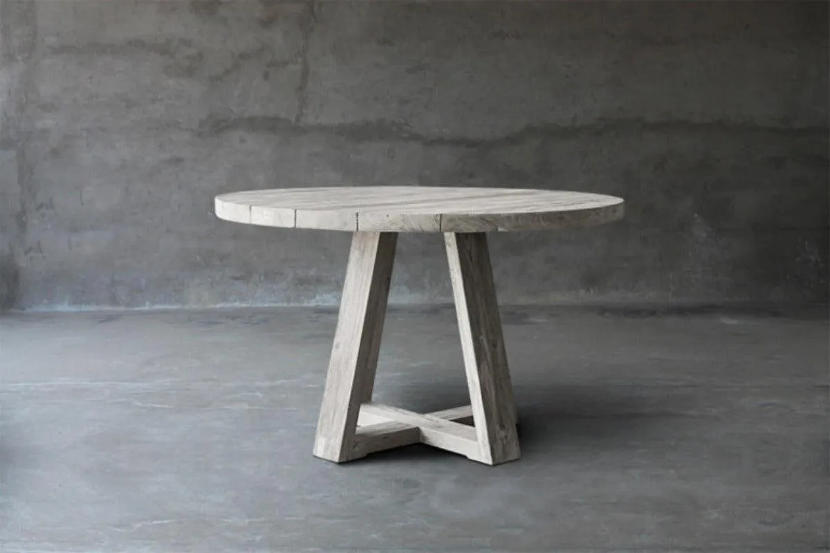 Reclaimed Teak Table X-Base Dining Table