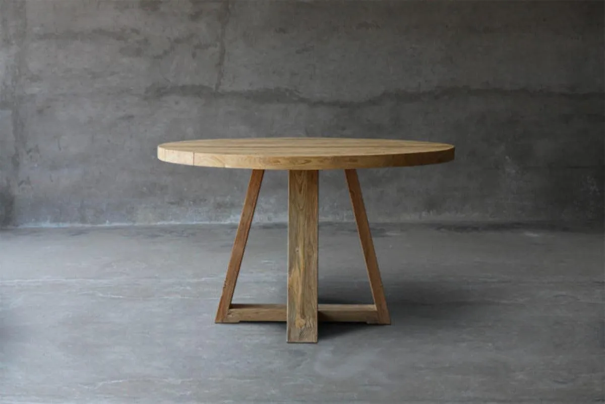 Reclaimed Teak Table X-Base Dining Table