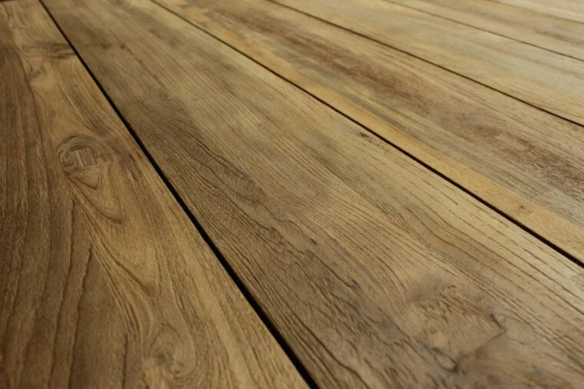 Reclaimed Teak Table X-Base Dining Table