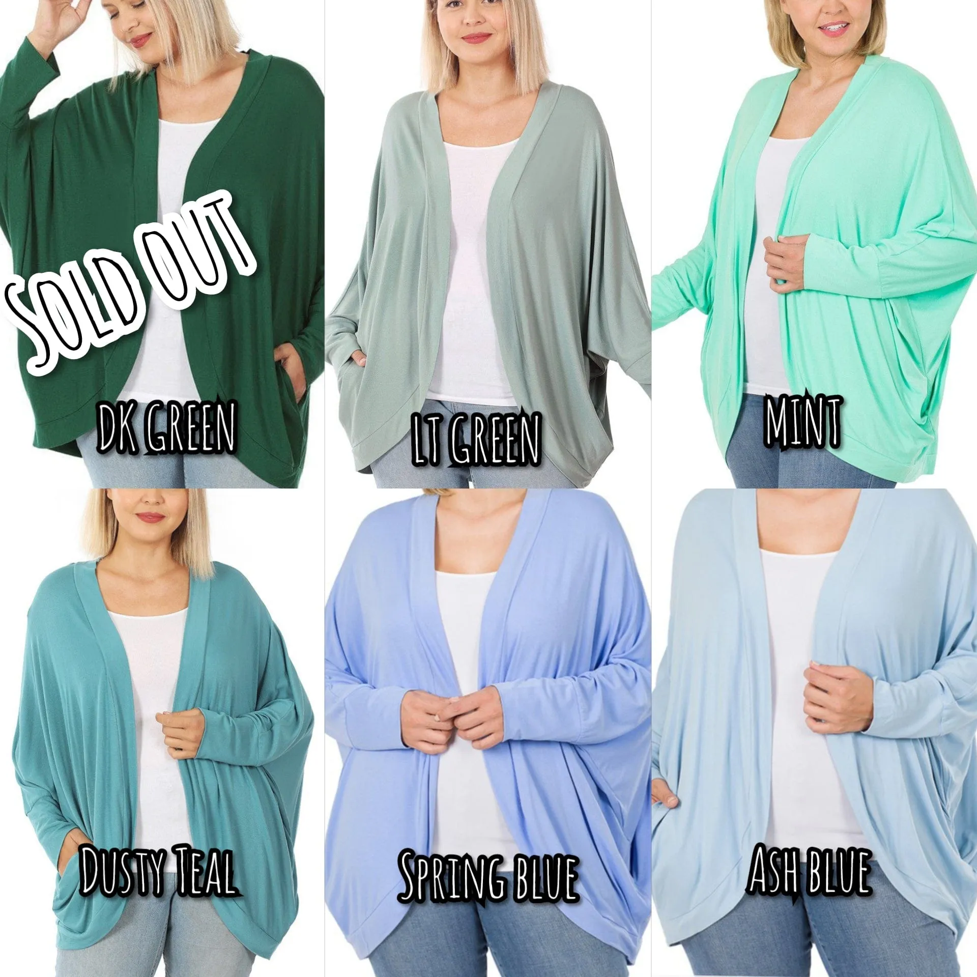 Rhythm And Blues Cocoon Pocket Cardigan (lots of colors!)