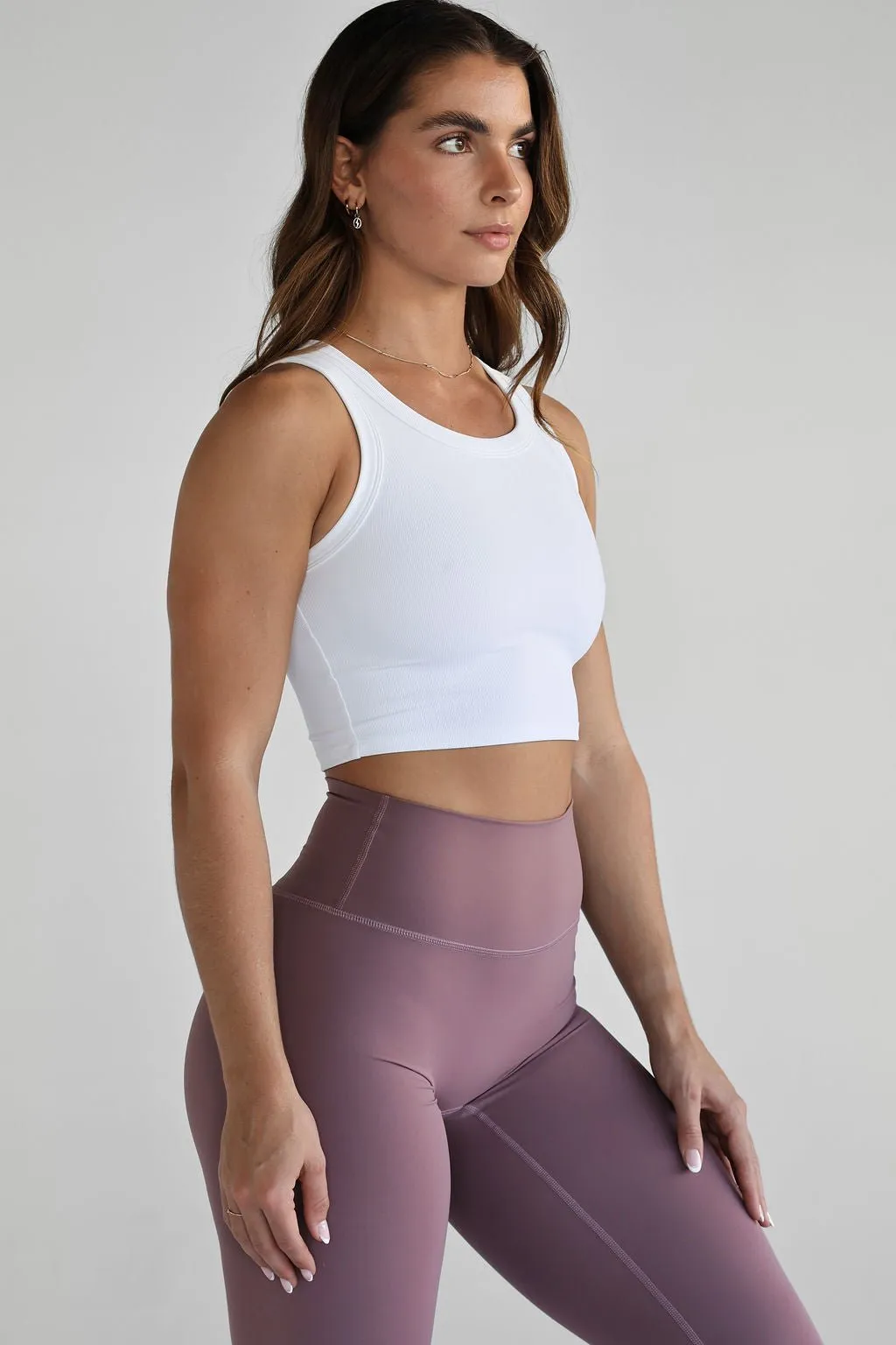 Ribbed Crop - White
