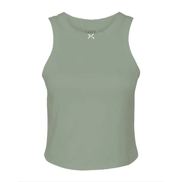 Ribbed high Neck Tank with Bow