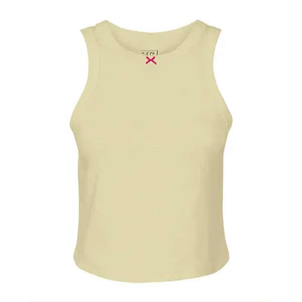 Ribbed high Neck Tank with Bow
