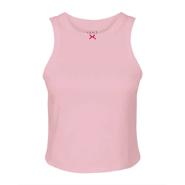 Ribbed high Neck Tank with Bow