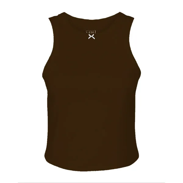 Ribbed high Neck Tank with Bow