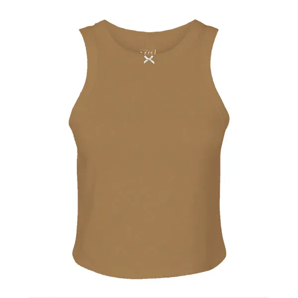Ribbed high Neck Tank with Bow