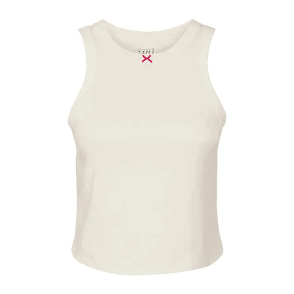 Ribbed high Neck Tank with Bow