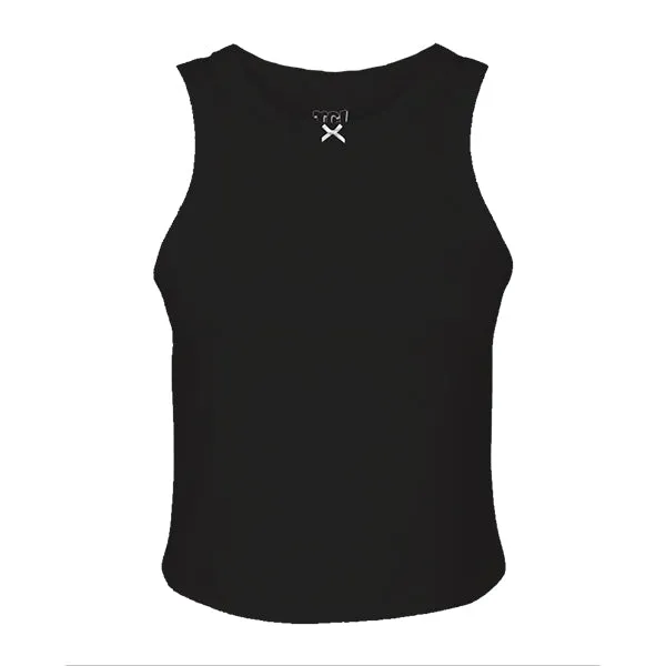 Ribbed high Neck Tank with Bow