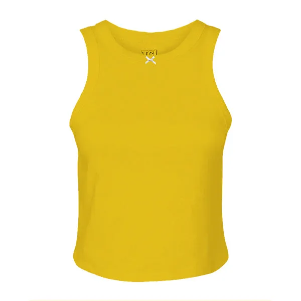 Ribbed high Neck Tank with Bow