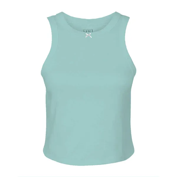 Ribbed high Neck Tank with Bow