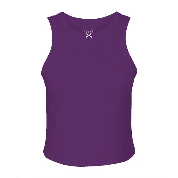 Ribbed high Neck Tank with Bow