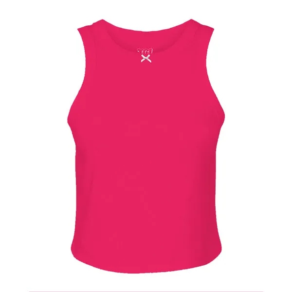 Ribbed high Neck Tank with Bow