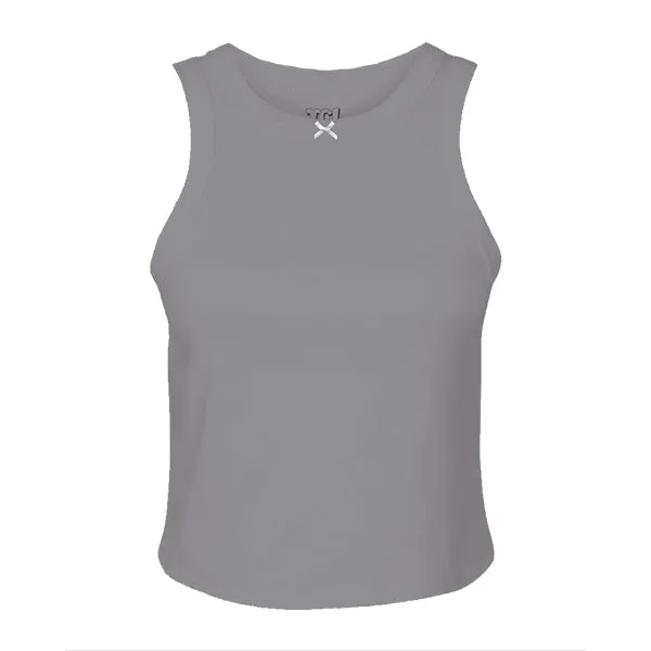 Ribbed high Neck Tank with Bow