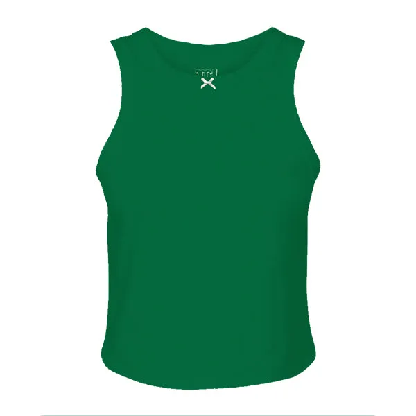 Ribbed high Neck Tank with Bow