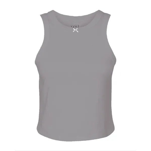 Ribbed high Neck Tank with Bow