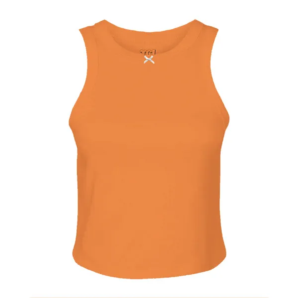 Ribbed high Neck Tank with Bow