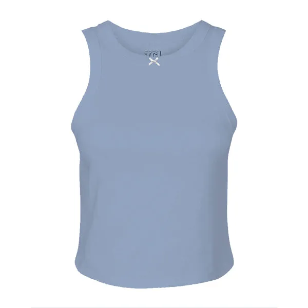 Ribbed high Neck Tank with Bow