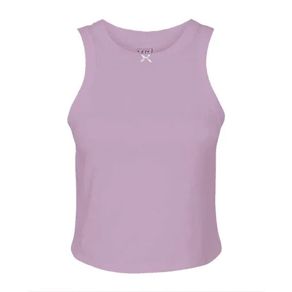 Ribbed high Neck Tank with Bow